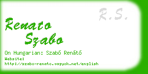 renato szabo business card