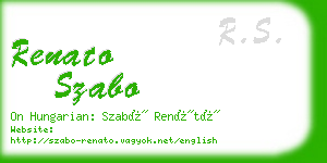 renato szabo business card